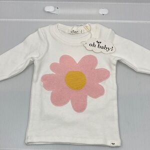 White and Pink Flower Daisy Kids Shirt NWT S336